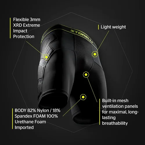 Vista 6 de Storelli Unisex BodyShield Impact Sliders, High-Impact Protection, Sweat-Wicking, UV-Resistant Athletic Undershorts