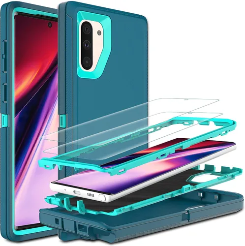 Vista 9 de Funda para Samsung Galaxy Note 10 con protector de pantalla de TPU flexible autorreparable [2 unidades], 3 en 1, cuerpo completo, a prueba