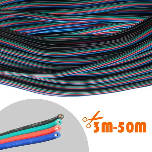 Vista 2 de Cable de conector de extensión de 4 pines Cable 5050 3528 LED RGB Strip - 10 Metros/32.8 ft