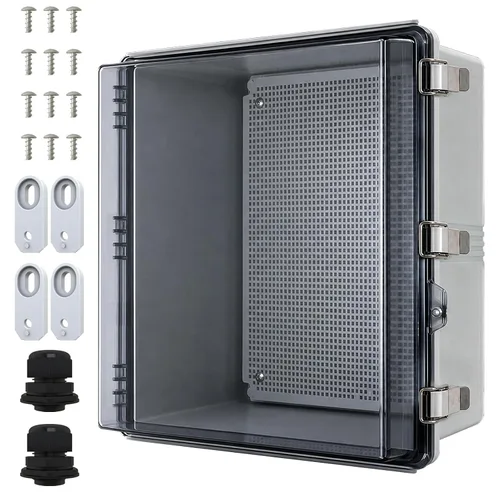 Vista 12 de MAKERELE Pequeña Caja Eléctrica Impermeable Al Aire Libre IP67 ABS Plástico (5.9"×3.9"×2.7")Enclosure with Mounting Plate,Hinged Grey Cover,Wall