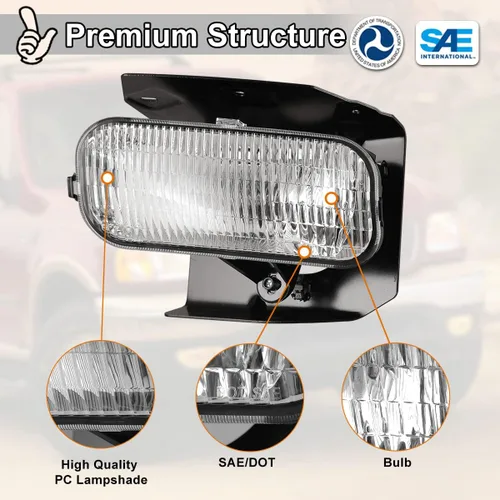 Vista 5 de Faro antiniebla para Ford F-150 F150 99-03, Ford F-150 F150 04 con bombilla, Ford Expedition OEM 99-02, par de lámparas antiniebla de repuesto NIXON