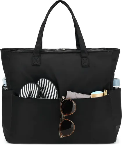 Vista 17 de Bluboon - Bolsa de playa impermeable para mujer, extra grande, con compartimento húmedo, para llevar de fin de semana, bolsa de piscina para viajes