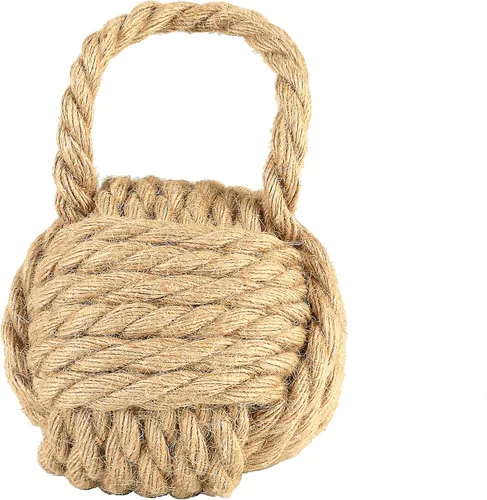 Vista 13 de Creative Co-Op tope para puerta decorativo de cuerda náutica con nudo de cuerda, color negro
