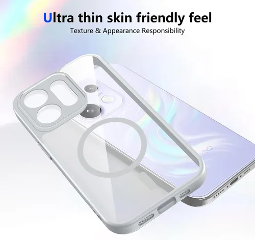 Vista 741 de Funda magnética transparente compatible con Xiaomi 17T, color negro 2 en 1 PC + TPU cubierta de teléfono a prueba de golpes, carcasa protectora