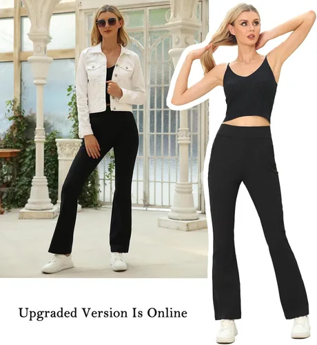 Vista 7 de Agenlulu Pantalones de vestir para mujer, elásticos, pantalones de trabajo, casuales, pierna recta, cintura alta, tela resistente a las arrugas