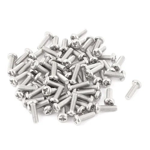 Vista 9 de uxcell Tornillos Phillips de cabeza cruzada de acero inoxidable 304 M2 x 0.118 in 60pcs