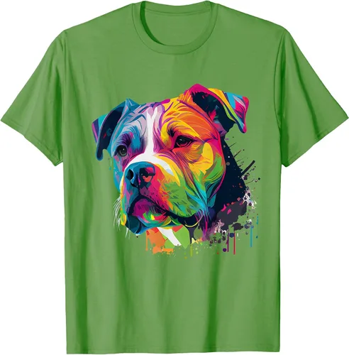 Vista 27 de Colorful American Bulldog American Bully Men Women T-Shirt Asphalt Grey