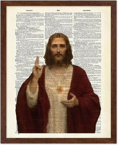 Vista 74 de Poster Master Póster de retrato vintage, impresión cristiana retro, regalo para religiosos, amigos, cara de Jesucristo, sudario de Turín, Biblia