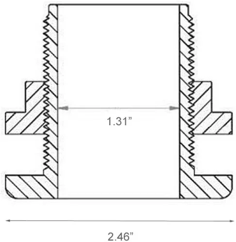 Vista 2 de ODYSSEA 1" Bulkhead de Slip x Slip ABS Acuario Filtros de estanque