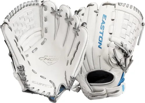 Vista 8 de Easton Ghost NX Fastpitch Softball Glove Blanco / Berry Cesta de red de 2 piezas