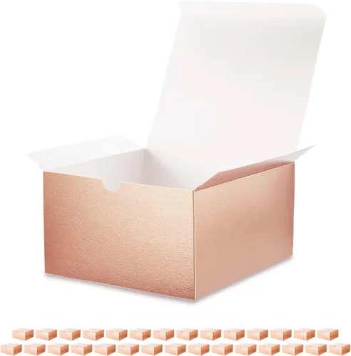 Vista 7 de ROSEGLD Cajas de regalo con bandas de envoltura de 9.5 x 7 x 3.5 pulgadas, cajas de regalo con tapas, cajas de regalo para dama de honor con bandas