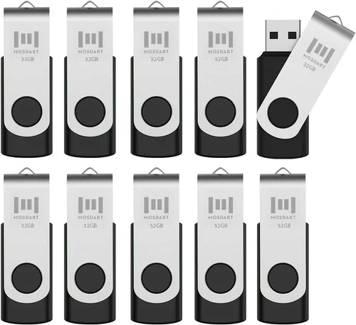 Vista 11 de mosDART - memoria externa USB 2.0 - capacidad pequeña - 10 unidades - 128mb indicador led, negro Con protección de puerto de clip giratorio
