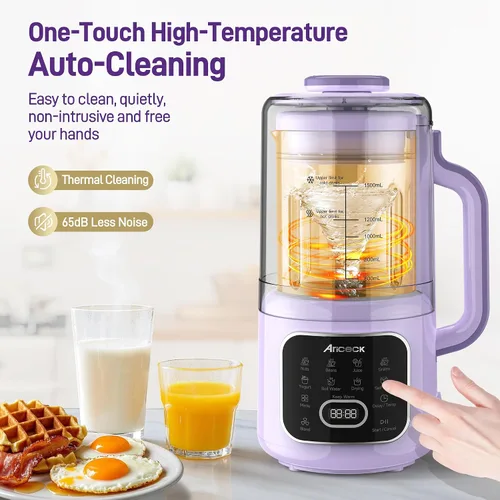 Vista 6 de 11 en 1 máquina de leche de nueces, máquina de leche de soja de 50 onzas con autolimpieza Almond Milk, Oat, Soy, Yogurt, Juice, Ultra-Quiet