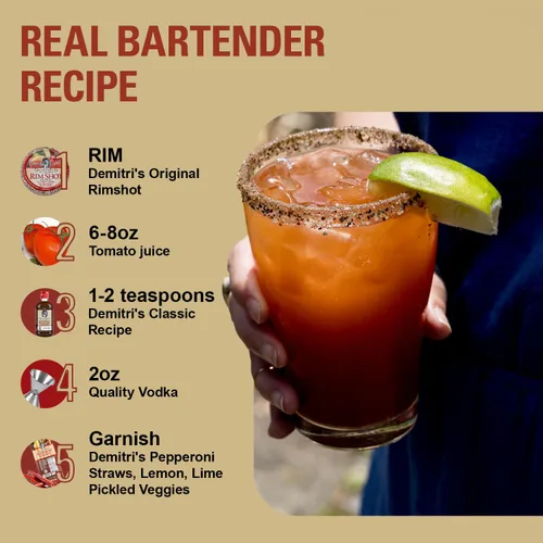 Vista 3 de Demitri's Sal especiada para borde Bloody Mary 4 oz.