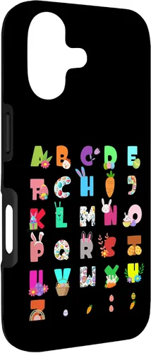 Vista 3 de Cute Alphabet Funny Easter Day ABC Letters Egg Rabbit Case for iPhone 17