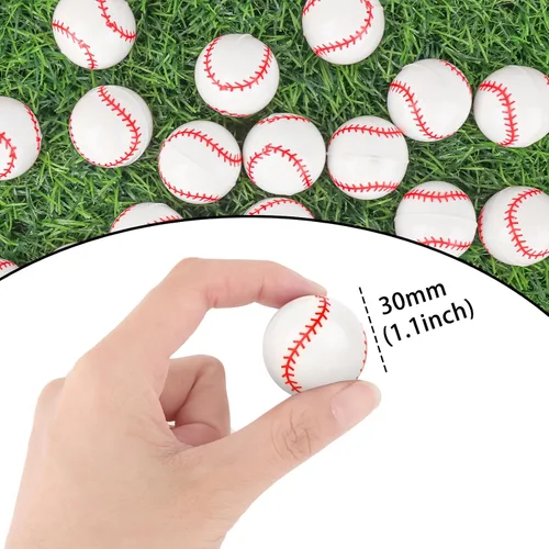 Vista 2 de 24 piezas de pelotas de goma rebotadoras de béisbol para niños, pelotas de goma de 32 mm para deportes de rebote a granel para recuerdos de fiesta