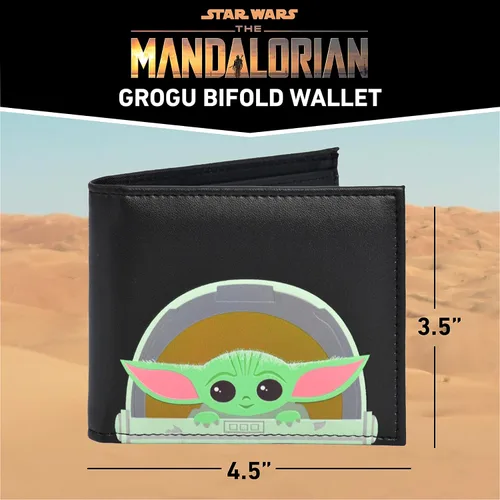 Vista 5 de Concept One Star Wars Grogu Wallet The Mandalorian The Child Slim Bifold Wallet with Decorative Tin Case
