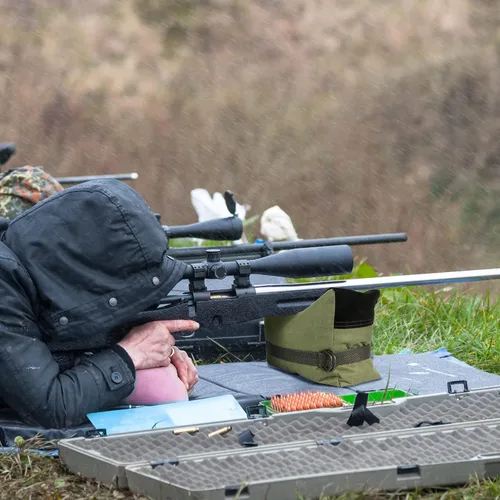 Vista 4 de Bolsas de apoyo para tiro al aire libre de Twod - Banco deportivo con soporte delantero y trasero para rifle de tiro al blanco, soporte para rifle