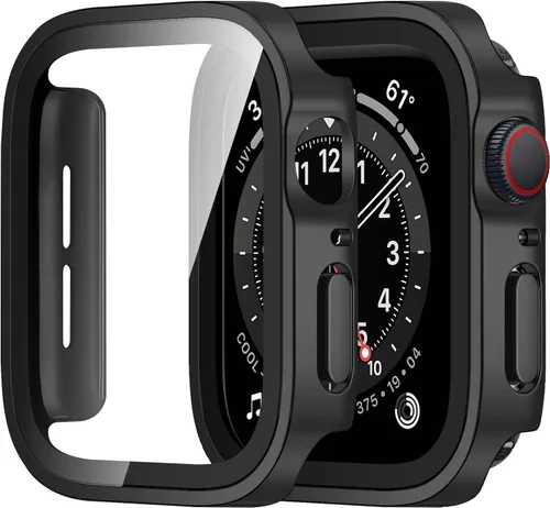 Vista 14 de Amizee Paquete de 2 fundas compatibles con Apple Watch de 1.575 pulgadas Series 6/5/4/SE con protector de pantalla integrado, carcasa rígida