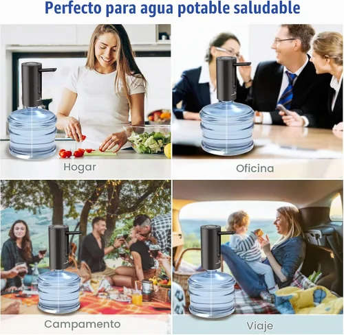 Vista 8 de KitchenBoss Bomba de botella de agua automática plegable, negro ónix Negro ónice