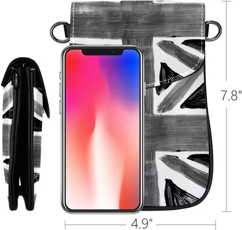 Vista 5 de Bolso cruzado pequeño Union Jack Cartera para teléfono celular