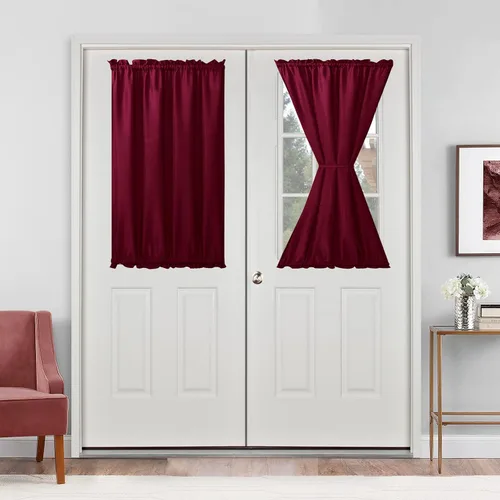 Vista 95 de Cortinas para puerta francesa, color aguamarina, 24 pulgadas de ancho x 40 pulgadas de largo, 1 panel Bolsillo para barra, semitransparente
