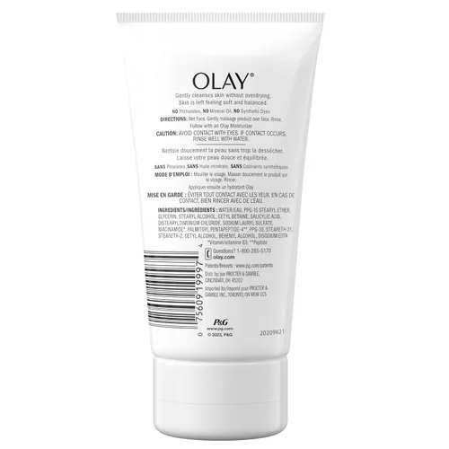 Vista 10 de Olay Regenerist Collagen Peptide 24, Limpiador Facial, Libre de Fragancia, 150 mL