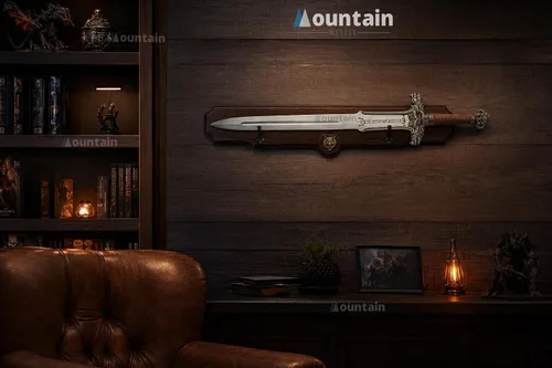 Vista 6 de Mettleive Conans The Barbarian Father Sword Full Tang Conans Real Atlantean Barbarian Destroyer Conquering Double Edge Two Sided Cold Steel Sword