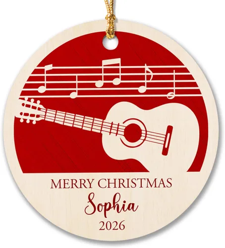Vista 20 de Adorno de Navidad de instrumento musical de acordeón, nombre personalizado y adorno de año para acordeonista, regalo de profesor de música