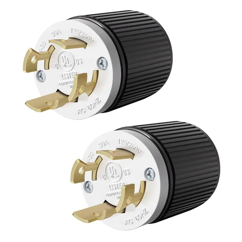 Vista 14 de ENERLITES NEMA L14-30R - Conector de bloqueo para generador, enchufe hembra de bloqueo giratorio, 30 amperios, 125/250 voltios, 3 polos, conexión a