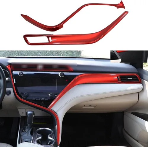 Vista 13 de Panel de control de la manija de cambio, 1 unidad, decoración interior del automóvil, accesorios para interiores de automóviles, accesorios para Rojo