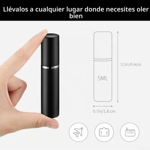 Vista 2 de Zonon - Botella atomizadora de perfume recargable (0.2 fl oz, 56 unidades), color negro