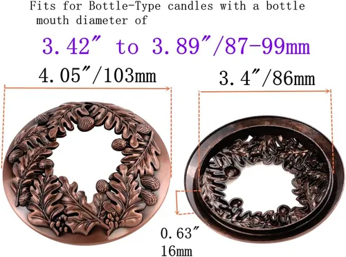 Vista 2 de Tapa Tarro Vela Topper, Fruta Sagrada Bronce Fruta Sagrada de Bronce