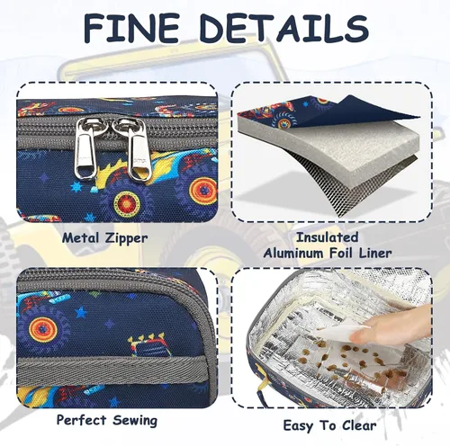 Vista 90 de CAMTOP - Conjunto de mochila y lonchera con estampados divertidos para niños de preescolar y primaria), Y0058-2