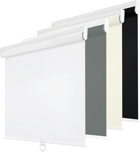 Vista 11 de Persianas enrollables opacas sin cordones para ventanas, 100 % oscurecimiento de la habitación, protección UV con aislamiento térmico, persianas