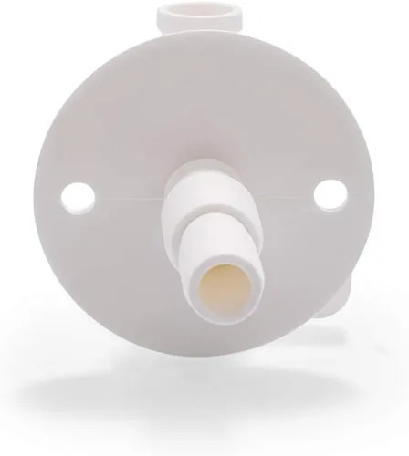 Vista 3 de Camco 22223 Válvula de drenaje - 3/8" o 1/2" doble púa con brida, color blanco (paquete de 6)