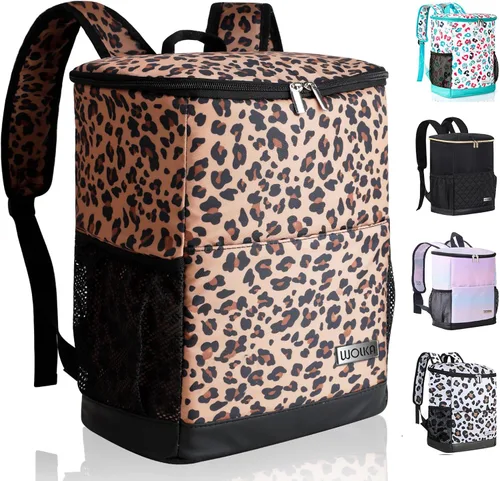 Vista 7 de Mochila Enfriadora Wolka 30 Latas, Mochilas Enfriadoras Portátiles Aisladas a Prueba de Fugas, Bolsa Enfriadora Impermeable de Lado Suave