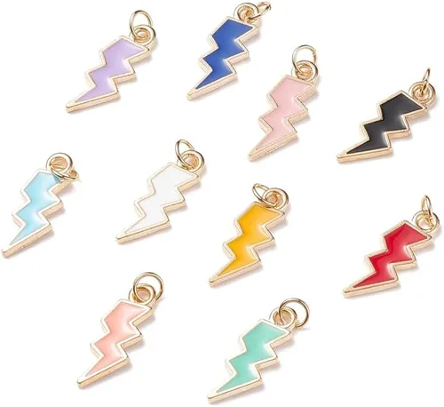 Vista 13 de DanLingJewelry Dijes esmaltados de formas surtidas para hacer pulseras, collares, joyas, Metal 100 piezas - mariposa