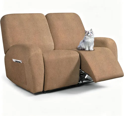 Vista 66 de ANARACHON Fundas para sillas reclinables con aspecto de cuero, funda elástica de 4 piezas, funda suave para silla reclinable, protector de muebles
