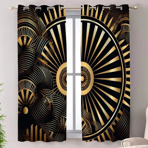 Vista 80 de Shrahala Floral Abstract Design Blackout Curtain Tiers, Minimalist Flower Illustration Kitchen Valance Light Blocking Tier Drapes with Rod Pocket, 2