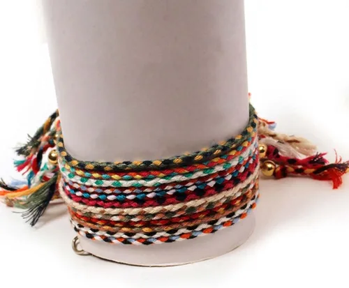 Vista 7 de MYANAIL Juego de pulseras coloridas de cuerda trenzada para adolescentes, niñas, mujeres, joyería de amistad, alambre retráctil, juego de pulseras