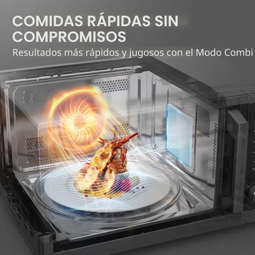 Vista 5 de TOSHIBA Combo de freidora de aire para horno de microondas y encimera, inversor, convección, asado, combo rápido, descongelación uniforme, sensor