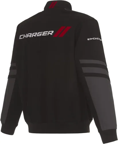 Vista 2 de JH DESIGN GROUP Dodge Charger - Chaqueta de sarga clásica bordada para hombre