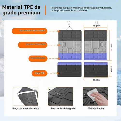 Vista 5 de powoq Alfombra de Carga Compatible con Jeep Grand Cherokee L 2021-2025 Alfombra de Maletero Overland Forro de Carga TPE Forro de Maletero