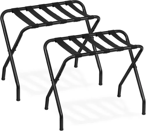 Vista 14 de HOOBRO Portaequipajes, soporte plegable de metal para maleta para habitación de invitados, soporta hasta 100 libras, 27 x 15.3 x 22 pulgadas, marco