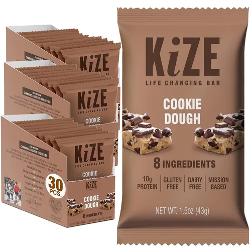 Vista 14 de KiZE Energy Bars - Barras energéticas de reemplazo de comidas con alto contenido de proteínas, a base de mantequilla de almendras, sin gluten, sin