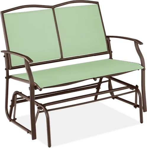 Vista 16 de Best Choice Products Columpio Deslizante de Patio Exterior para 2 Personas, Banco Loveseat Mecedor de Acero para Terraza, Porche con Tela Textilene