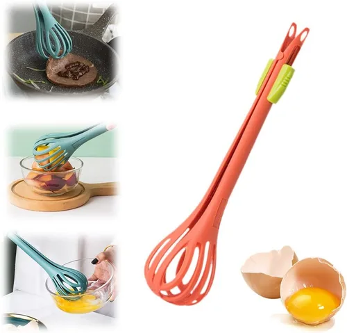 Vista 11 de Clip de comida 2 en 1 y batidor de huevos, batidor de huevos multifunción 2023, licuadora manual de clip de pan, clip de pan de plástico de mano
