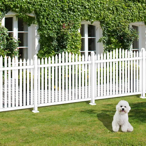 Vista 10 de Pilar de PVC 30 "H poste durable blanco para jardín vinilo piquete valla recta