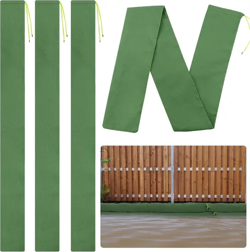 Vista 9 de 4 bolsas de arena de 3 x 6 pulgadas de largo para inundaciones – Tubo de lona gruesa para protección contra inundaciones con banda elástica, tubo